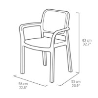 keter sedia da esterno chloe impilabile in resina dimensioni