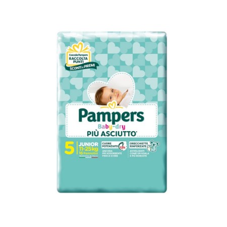 Pampers Baby Dry Downcount Junior 16 pezzi