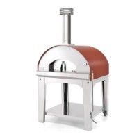 Forno a Legna con Carrello Marinara Rosso Mattone Fontana