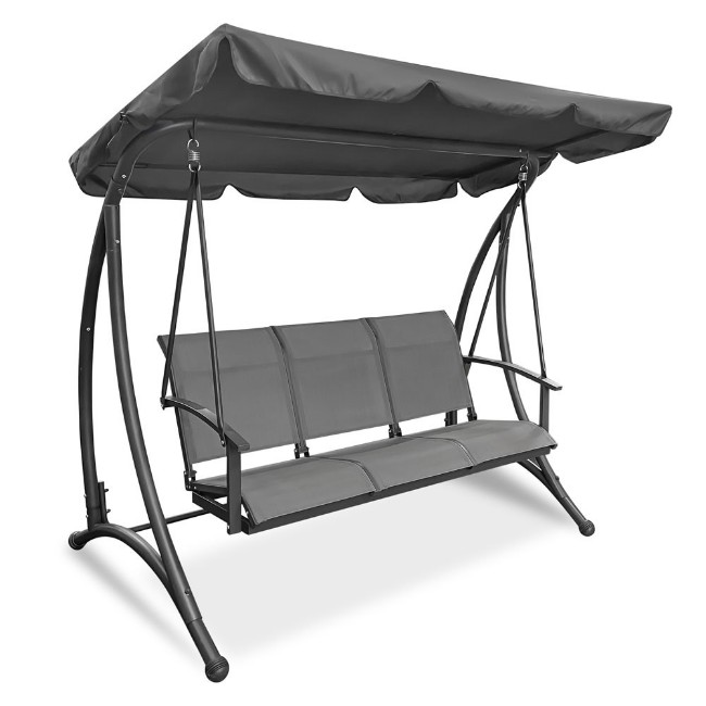 Dondolo 3 Posti Grigio 196 x 113 cm
