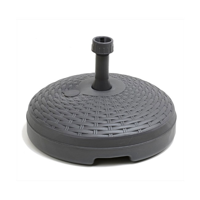 Base per Ombrellone Rotonda Effetto Ratan Antracite 20 lt