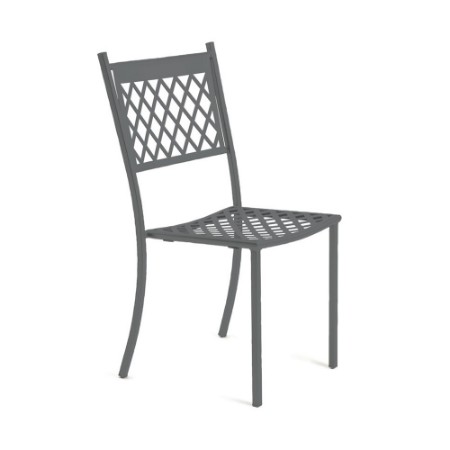 sedia esterno Summertime in metallo zincato di Vermobil grigio antico