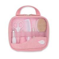 Nuvita Beauty Set Neonato con Forbici, Spazzola, Pettine, Taglia Unghie - Rosa