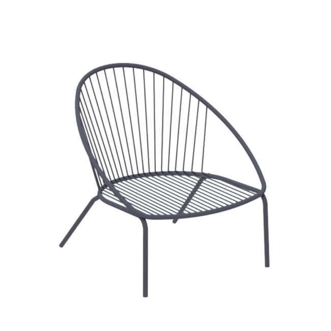 Poltrona relax da giardino Aria di Vermobil in metallo zincato color grigio antico