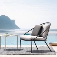 Poltrona relax da giardino Aria di Vermobil in metallo zincato color grigio antico