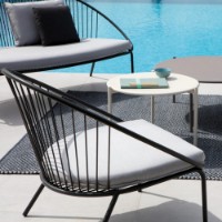 Poltrona relax da giardino Aria di Vermobil in metallo zincato color grigio antico