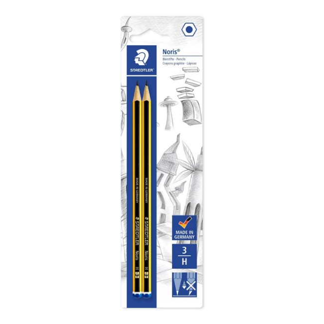 2 Matite 3H Noris 120 in Grafite Staedtler