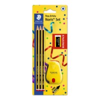 Set 3 Matite HB in Grafite con Temperino 1 Foro + Minigomma Staedtler