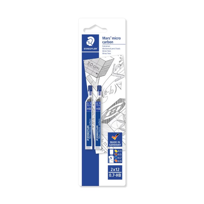 2 Astucci Mine 07 HB Mars Micro Carbon 250 Staedtler