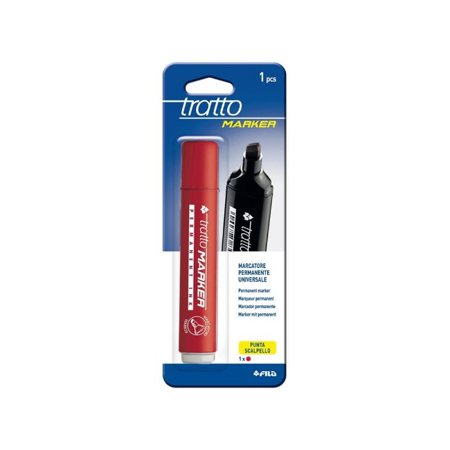 Tratto Marker Rosso Punta a Scalpello Fila
