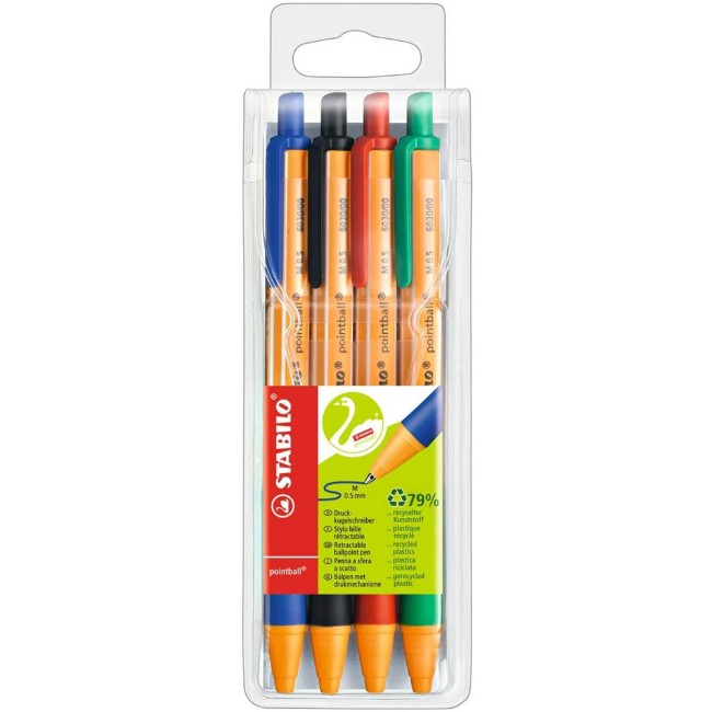 Astuccio 4 Colori Stabilo Pointball
