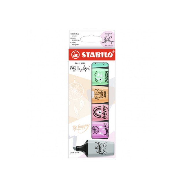 Astuccio 6 Evidenziatori Stabilo Boss Mini PastelLove 2.0 