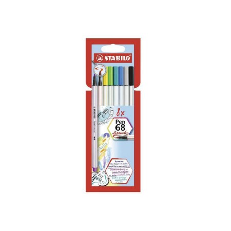 Astuccio 8 Colori Stabilo Pen 68 Brush