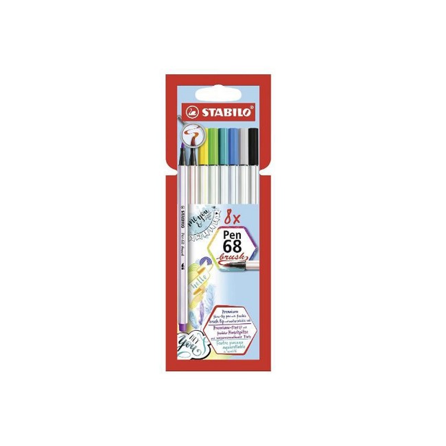 Astuccio 8 Colori Stabilo Pen 68 Brush