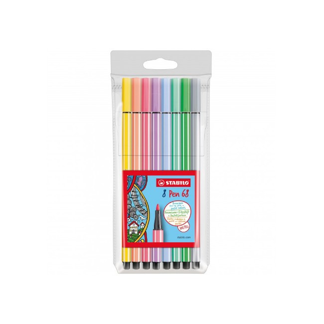 Astuccio 8 Stabilo Pen 68 Pastel