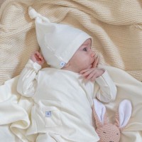 Bamboom Cappellino Neonato Hoodie Elf con Nodo Pure 0m+