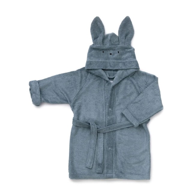 Bamboom Accappatoio in Spugna di Bambù con orecchie 2-4 Anni - Blu