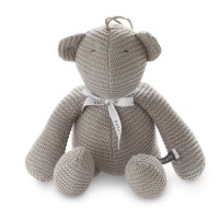 Bamboom Carillon Orso a Maglia, Cuscino Musicale in Bambù - Warm Grey