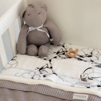 Bamboom Carillon Orso a Maglia, Cuscino Musicale in Bambù - Warm Grey