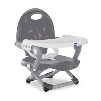 Chicco Rialzo Sedia Pocket Snack Regolabile con Vassoio Rimovibile per Bambini max 3 anni - Dark Grey