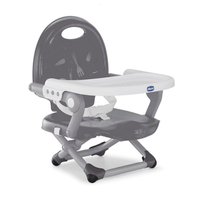 Chicco Rialzo Sedia Pocket Snack Regolabile con Vassoio Rimovibile per Bambini max 3 anni - Dark Grey