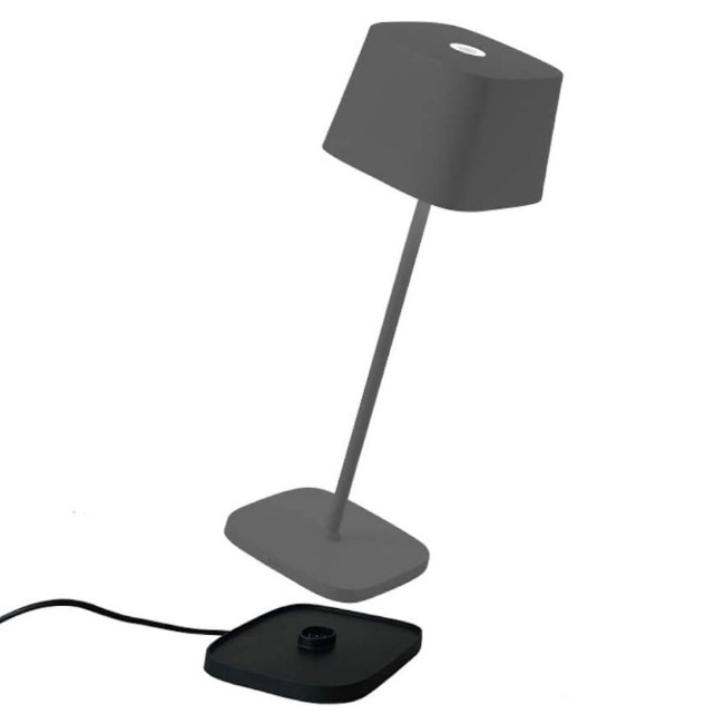 Ofelia Pro Lampada da Tavolo Zafferano Grigio Scuro