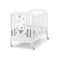 Erbesi Lettino Tato in Legno con Sponde Laterali - Bianco/Grigio