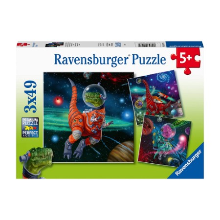 Dinosauri Nello Spazio 3 Puzzle da 49 Pezzi Ravensburger