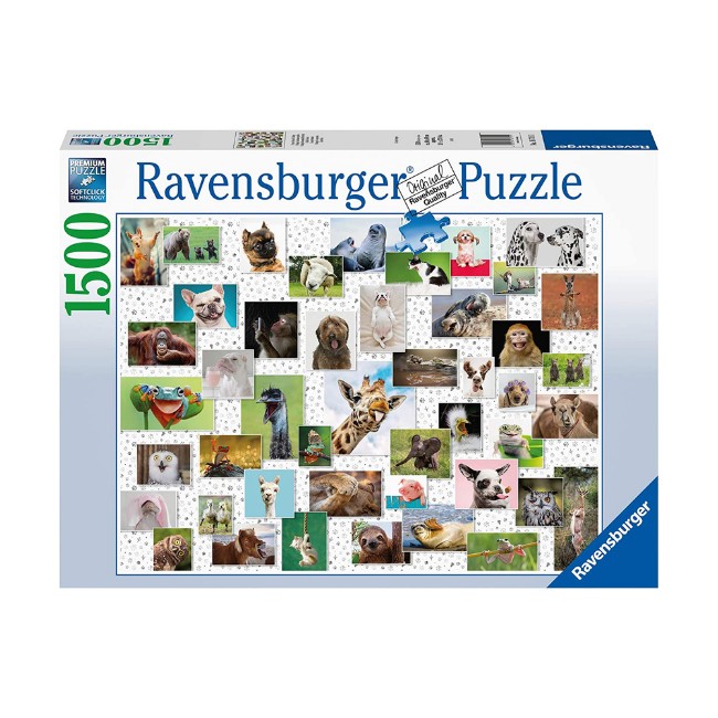 Puzzle Collage di Animali Divertenti 1500 Pezzi Ravensburger