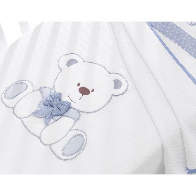 Erbesi Coperta Tato in Piquet - Bianco/Azzurro