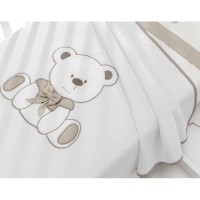 Erbesi Coperta Tato in Piquet - Bianco/Tortora