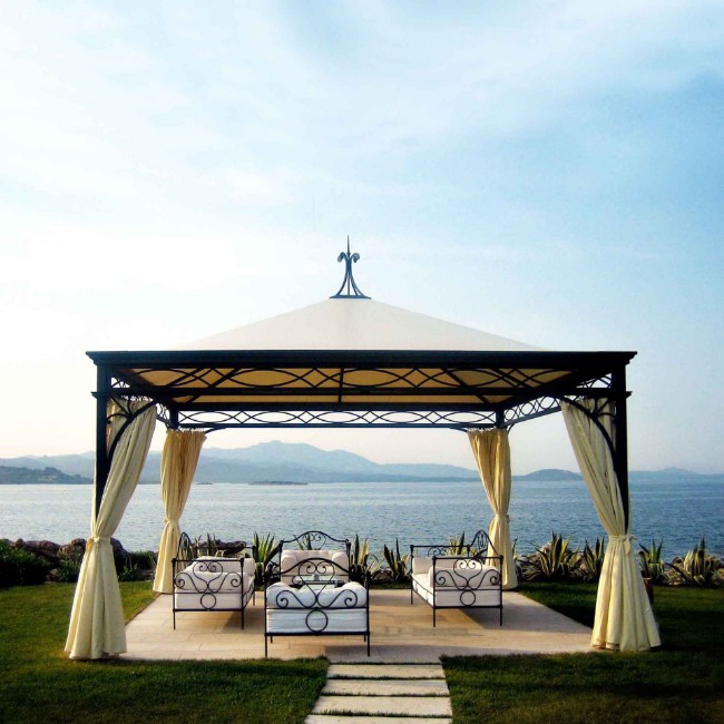 Gazebo Malatesta in ferro forgiato lavorato a mano 5x5 m