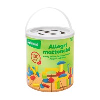Secchiello Costruzioni Legno 100 Pezzi Globo