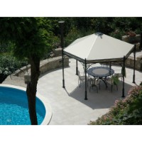 Gazebo Novecento Esagono Unosider in Ferro Struttura Antracite Telo Bianco