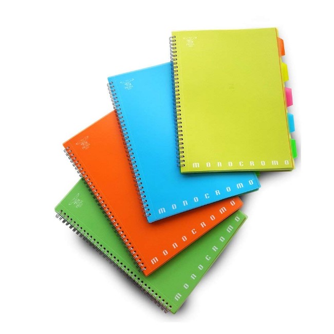 Quaderno a Spirale Monocromo Fluo Colori Assortiti.