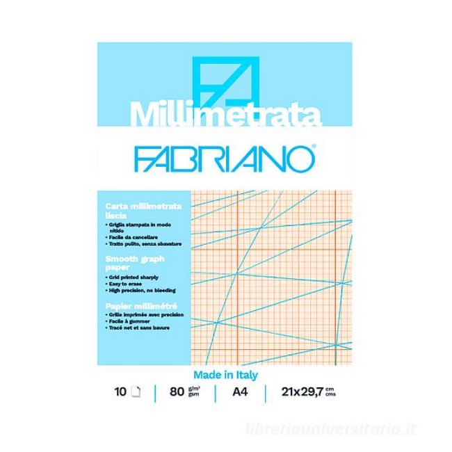 Blocco Carta Millimetrata Formato A4 da 10 Fogli