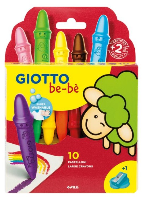 Giotto Bebè Astuccio 10 Pastelloni Cera + Appuntapastellone