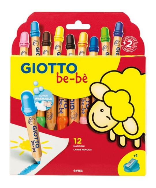 Giotto Bebè Astuccio 12 Matitoni + Appuntamatitone