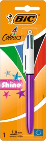 Penna a 4 colori Shine (colori assortiti)