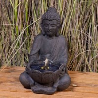 Fontana Buddha con LED Grigio Antracite Kaemingk 