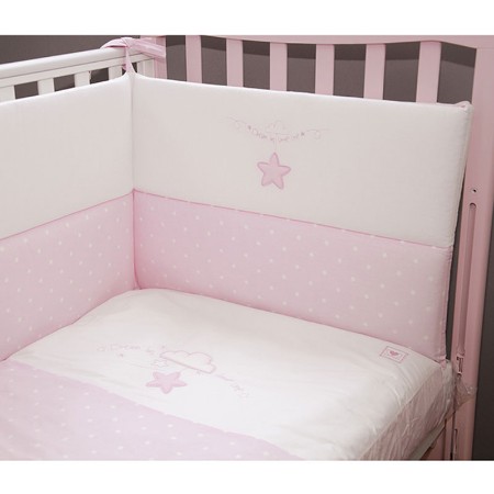 3pz Corredo Tessile per Letto Mio Colors Rosa di Cuoricini