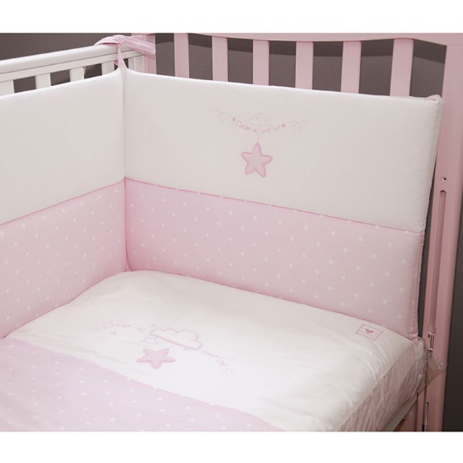 3pz Corredo Tessile per Letto Mio Colors Rosa di Cuoricini