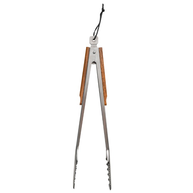 Pinze per barbecue Traeger in acciaio inox e legno di teak con bordi seghettati