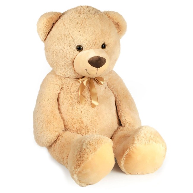 Peluche Grande Orso Beige con Fiocco 130cm DeCar
