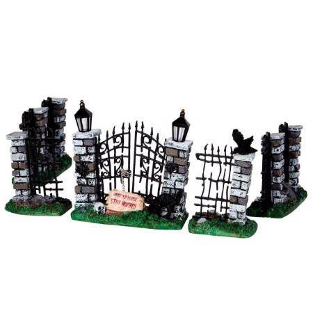 Spooky Iron Gate And Fence, Set Of 5 - 34606 Lemax