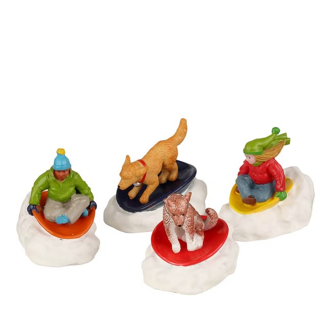 Dog Snow Saucer Fun, Set Of 4 - 22121