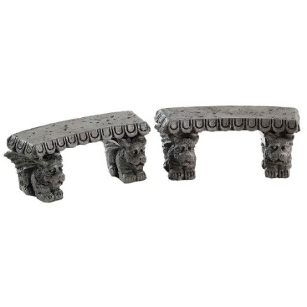 Lemax Gargoyle Stone Benches, Set Of 2 - 84370