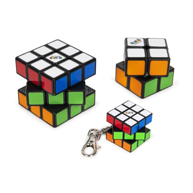Rubik il Cubo, Family Pack 3x3 + 2x2 + 3x3 Portachiavi Spin Master