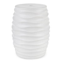 Sgabello moderno in ceramica Sfinge Wave Bianco di Bizzotto