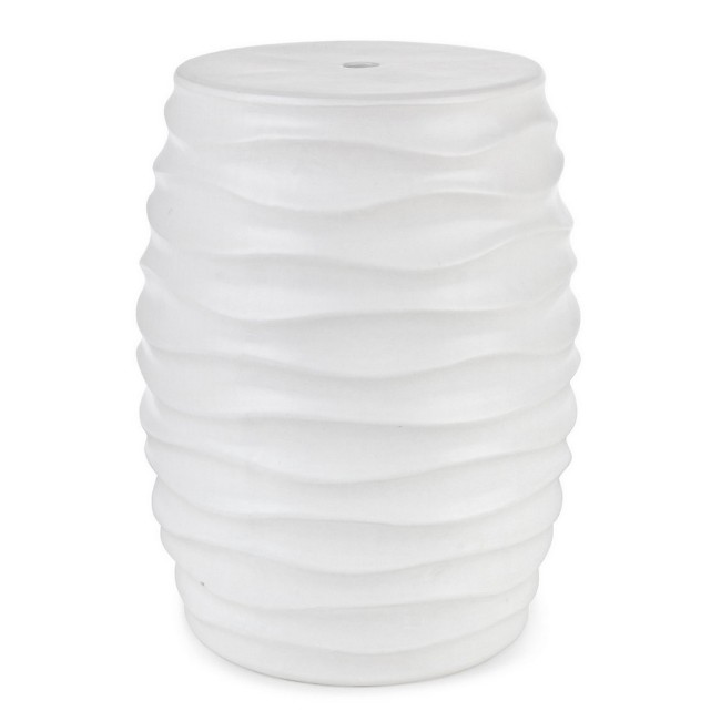 Sgabello moderno in ceramica Sfinge Wave Bianco di Bizzotto